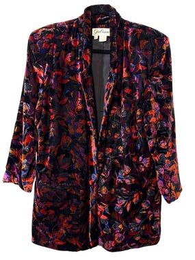 Rare Vintage Gabiano Burned Velvet Blazer, Size L